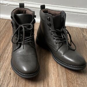 Club Room Dark Gray Leather Boots